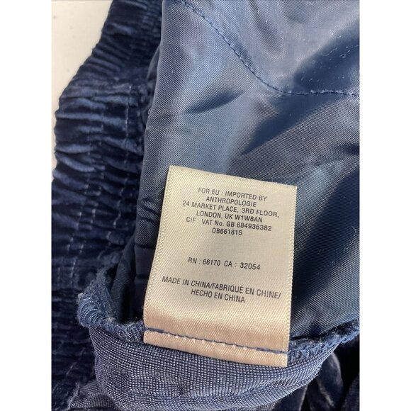 ETT:TWA ANTHROPOLOGIE Kinley Crushed Velvet Crop Jogger Pant Elastic‎ LG Blue - Picture 8 of 11